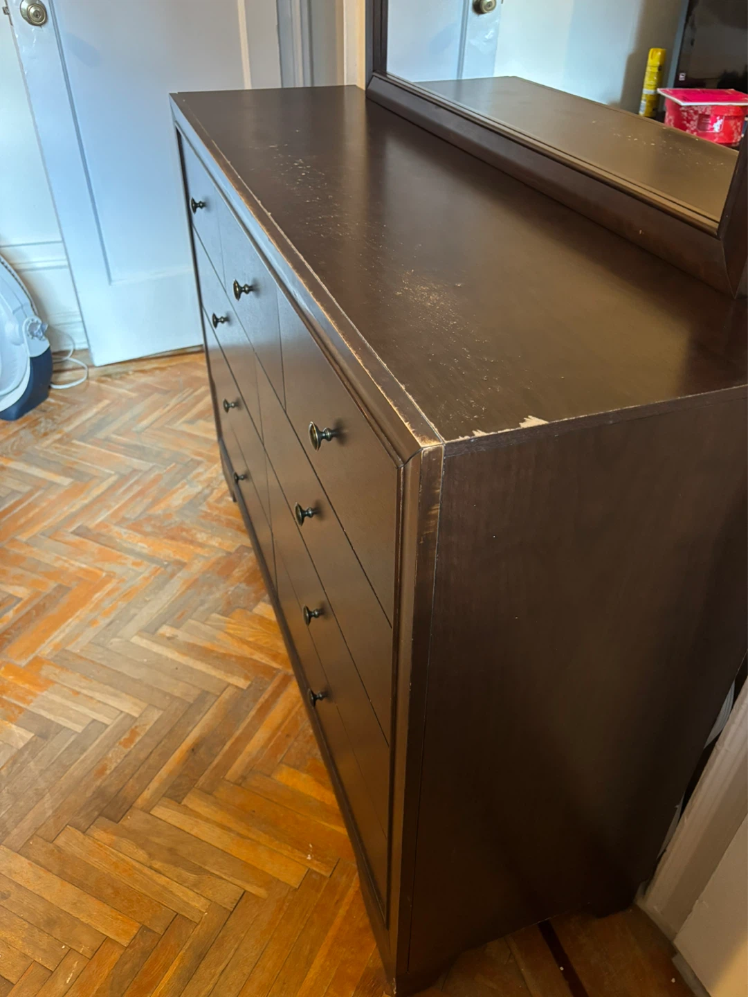 Dark Wood Dresser with Mirror - photo 4