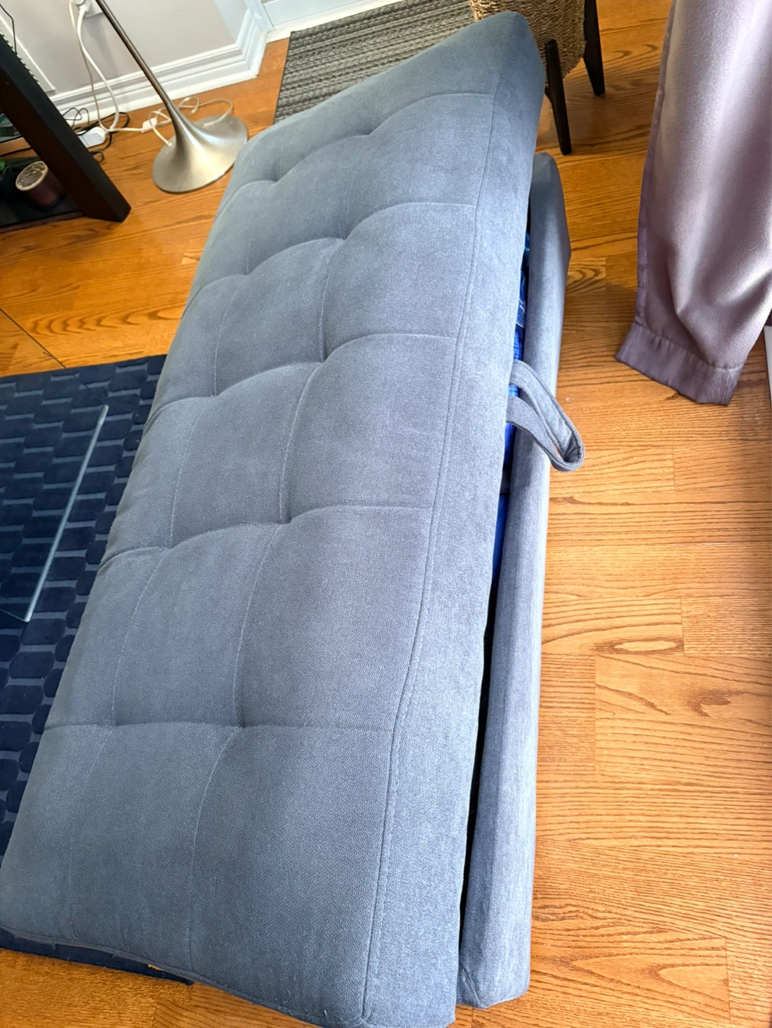 Blue Tufted Storage Ottoman Bench - photo 2