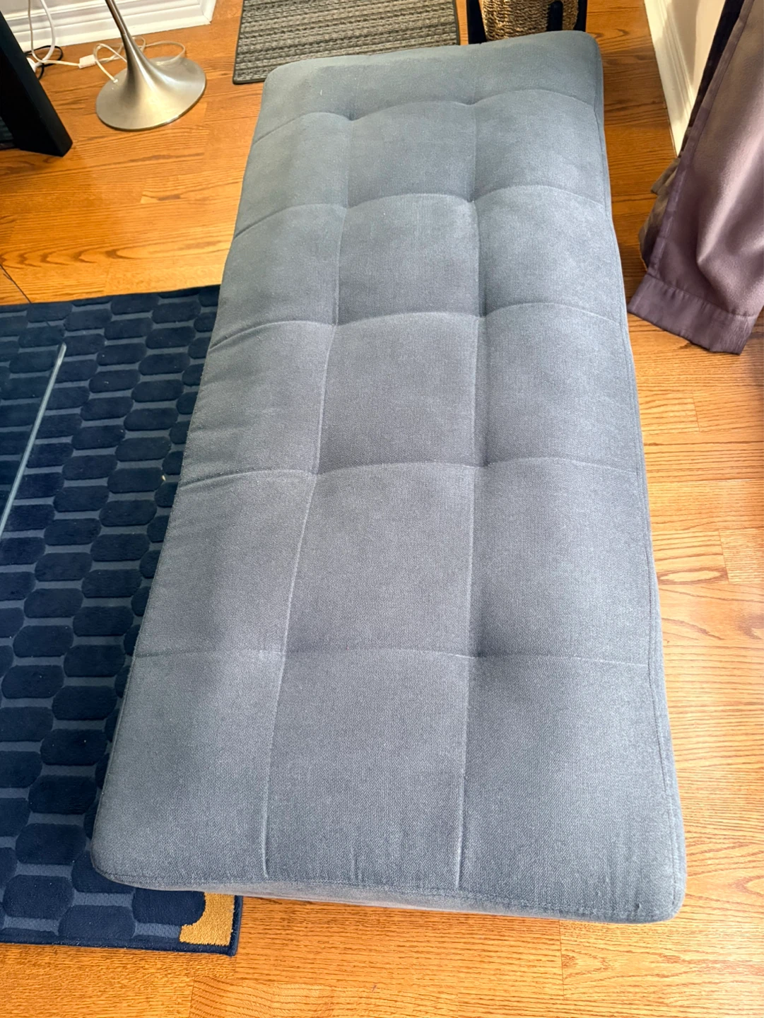 Blue Tufted Storage Ottoman Bench - photo 3