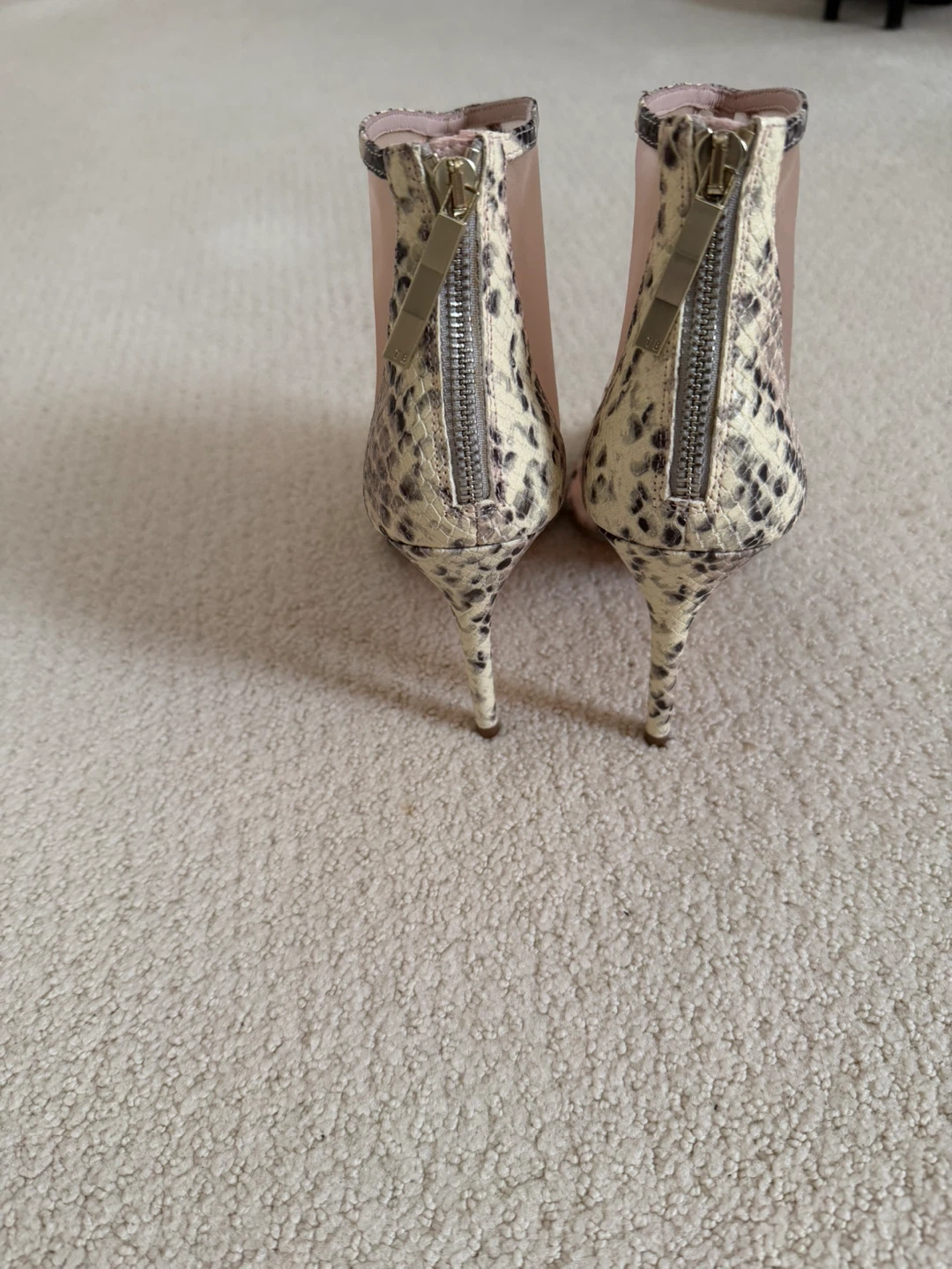 Snake Print Mesh Heels - photo 3