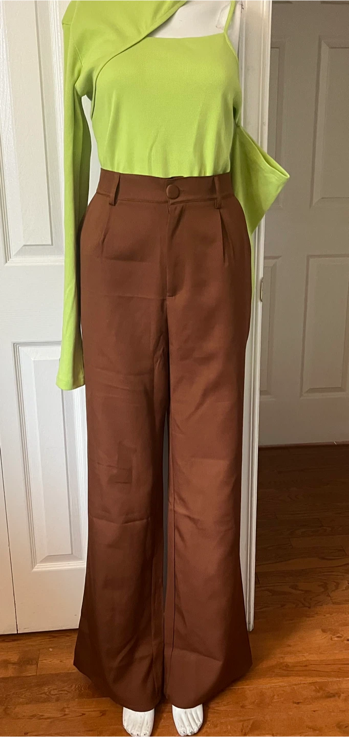 Women's Wide Leg, High Waisted  Trousers - photo 2