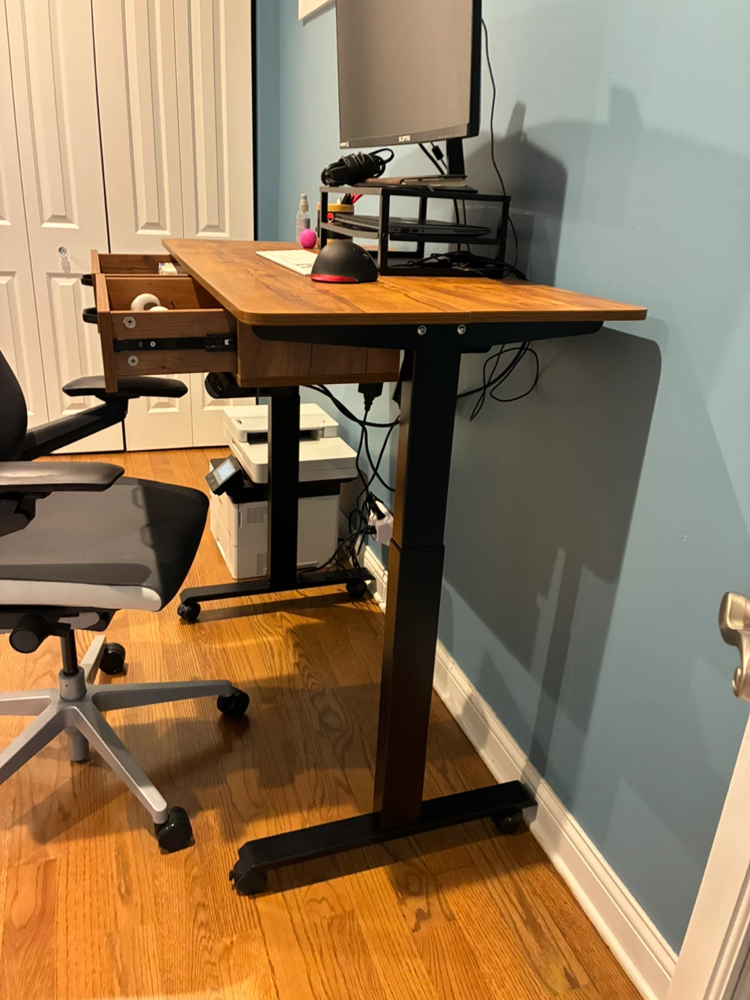Adjustable Standing Desk with Drawers (moving sale) - photo 4