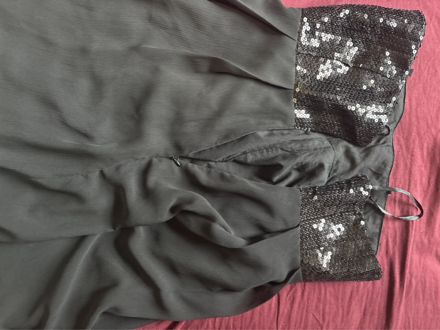 Black Sequin Bodice Dress - photo 2