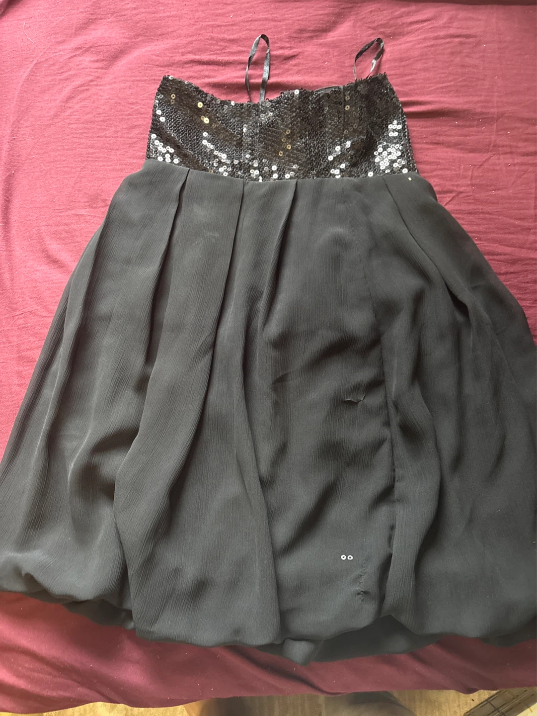 Black Sequin Bodice Dress