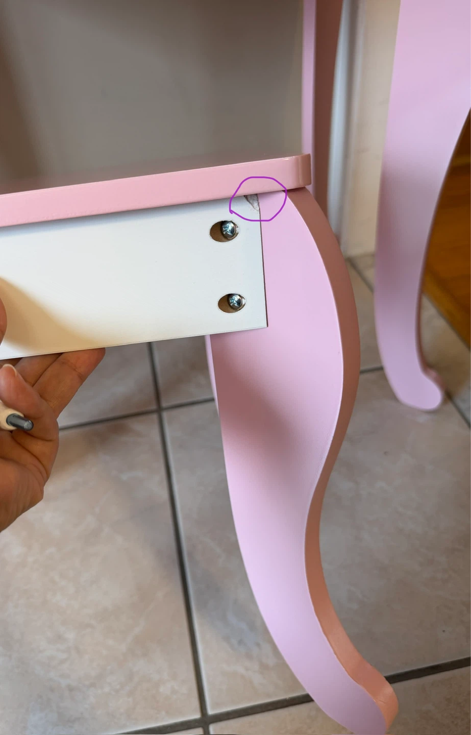 Kids Vanity Table with Mirror & Stool – Pink (Brand New) - photo 5