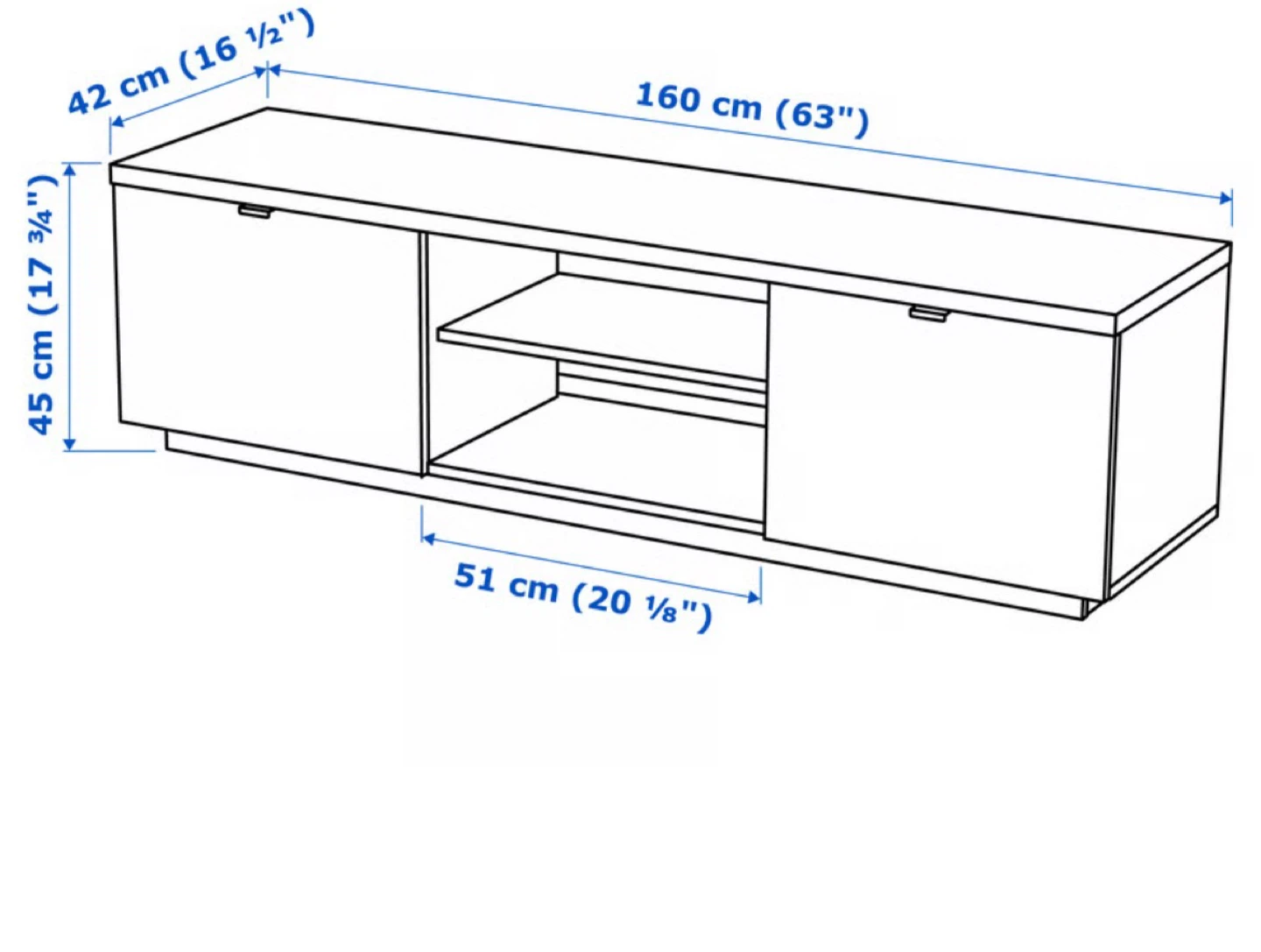 White IKEA TV Stand with Storage - photo 4