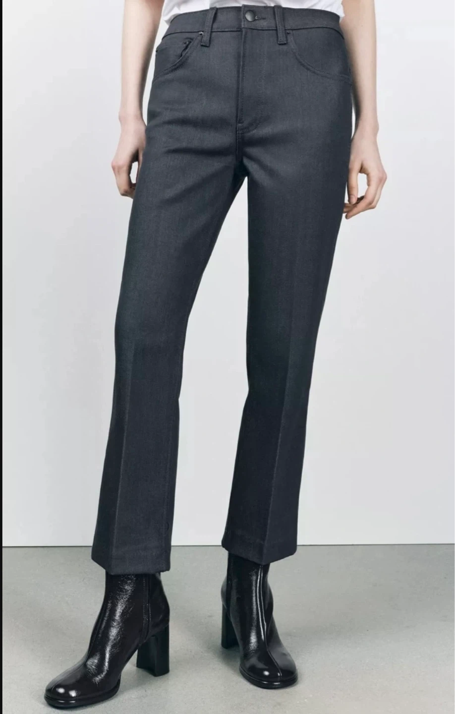 ZW Bootcut Cropped Jeans Charcoal Grey Size 34