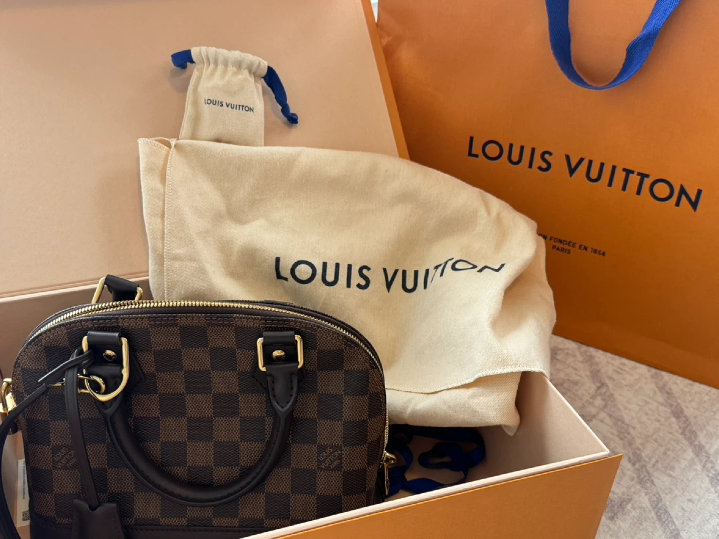Louis Vuitton Alma BB Damier Ebene Handbag