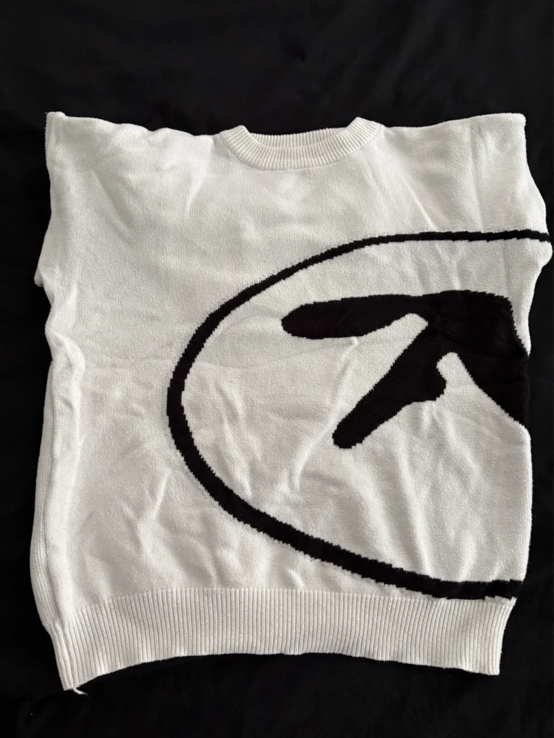White Crewneck Sweater with Black Graphic - photo 5