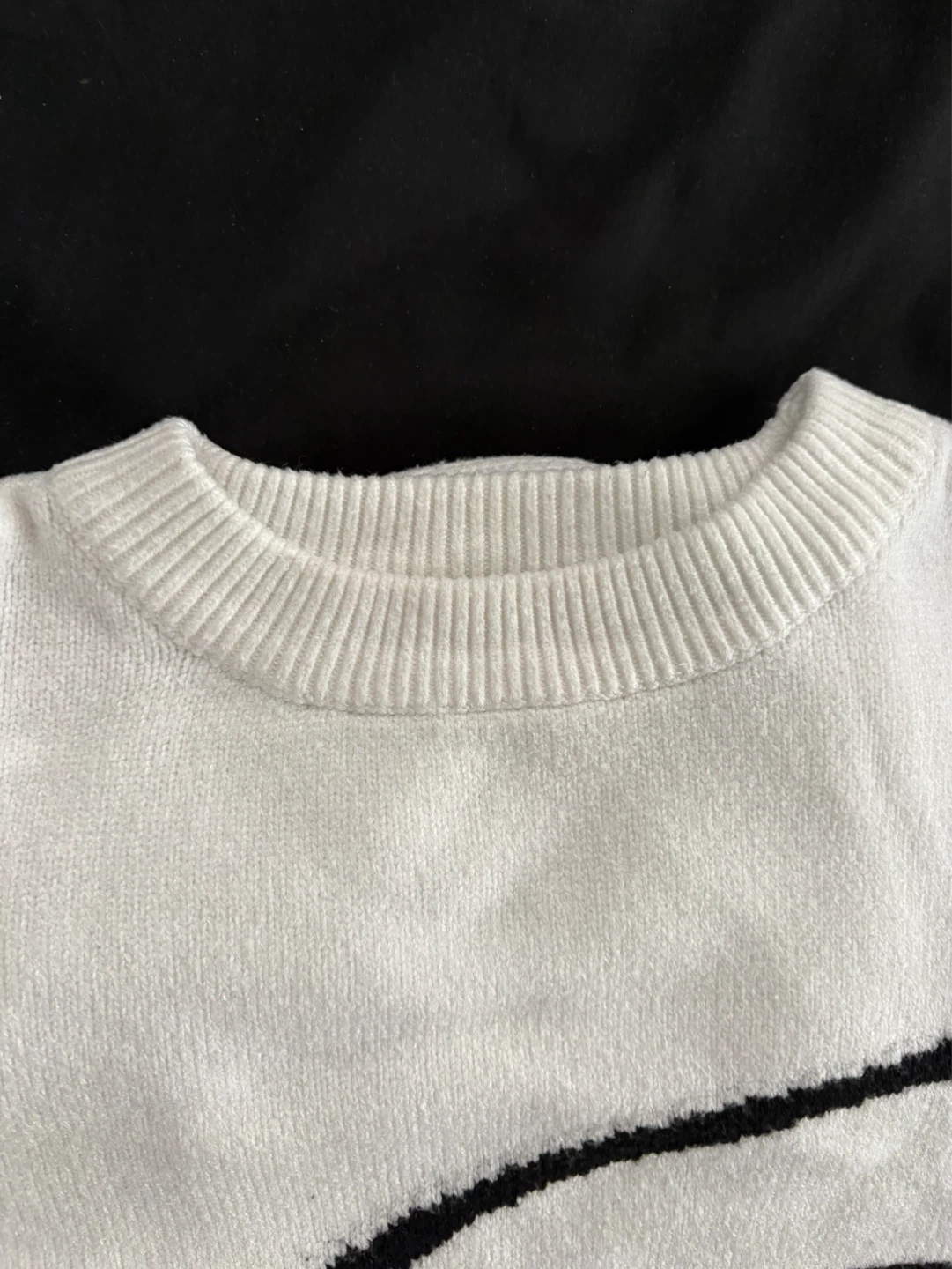 White Crewneck Sweater with Black Graphic - photo 4