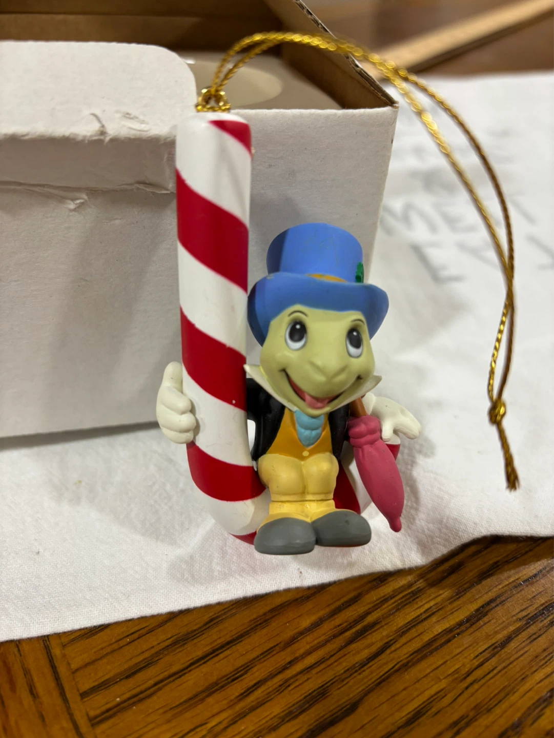 Jiminy Cricket Candy Cane Christmas Ornament