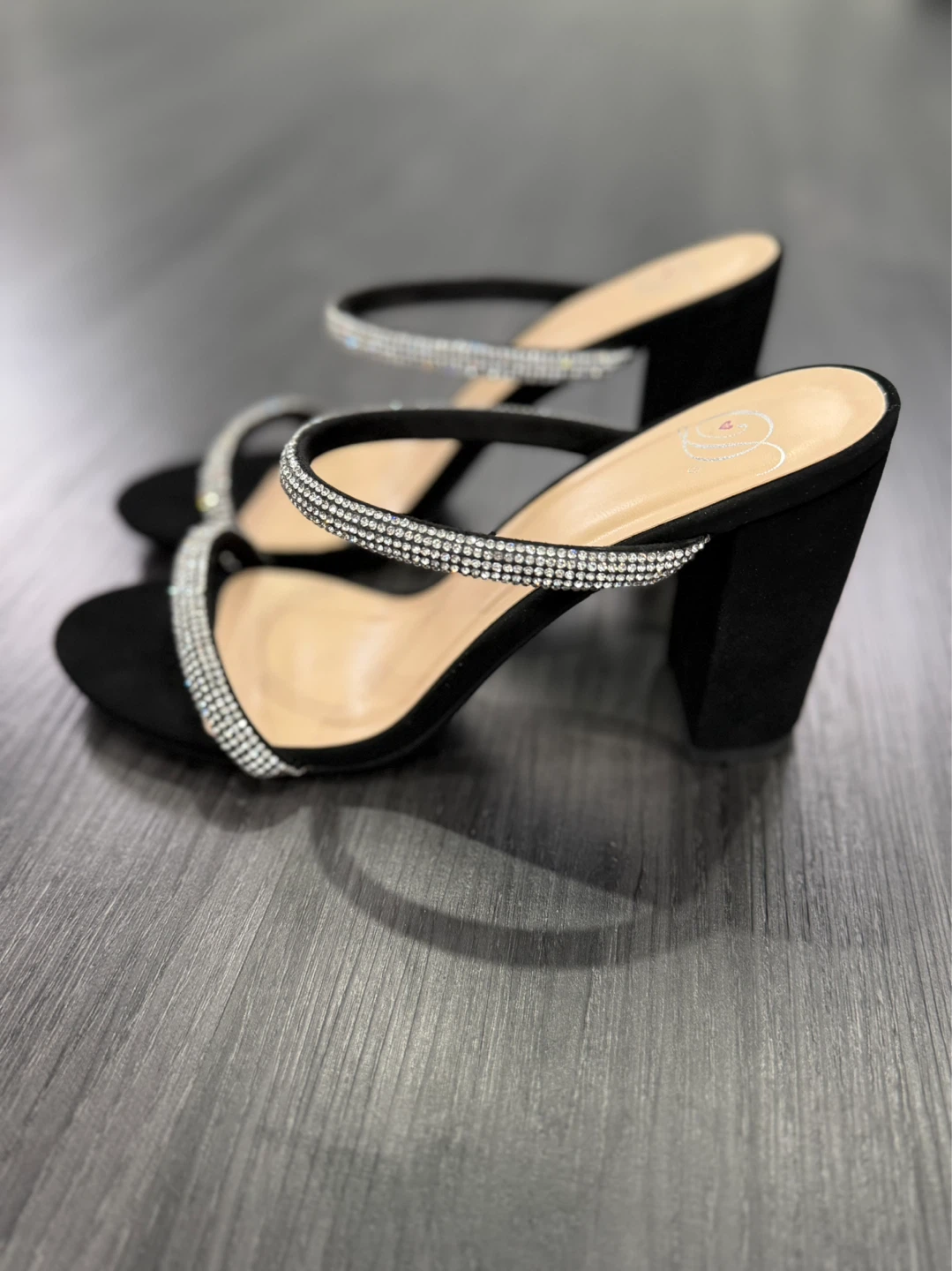 Black Rhinestone heels - photo 2