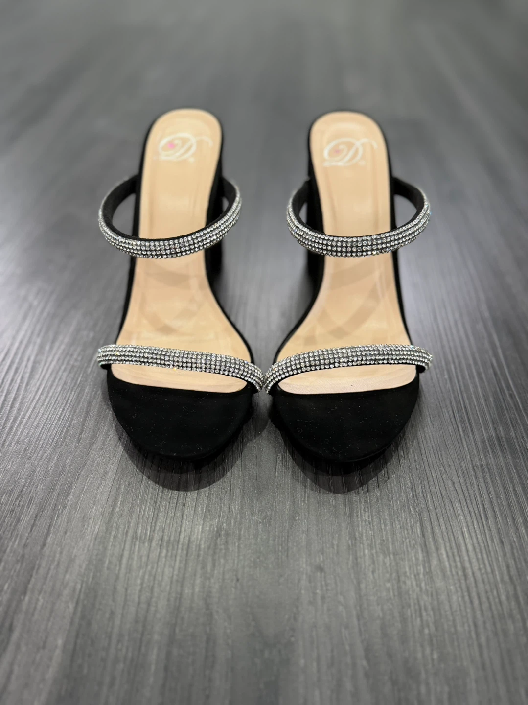 Black Rhinestone heels