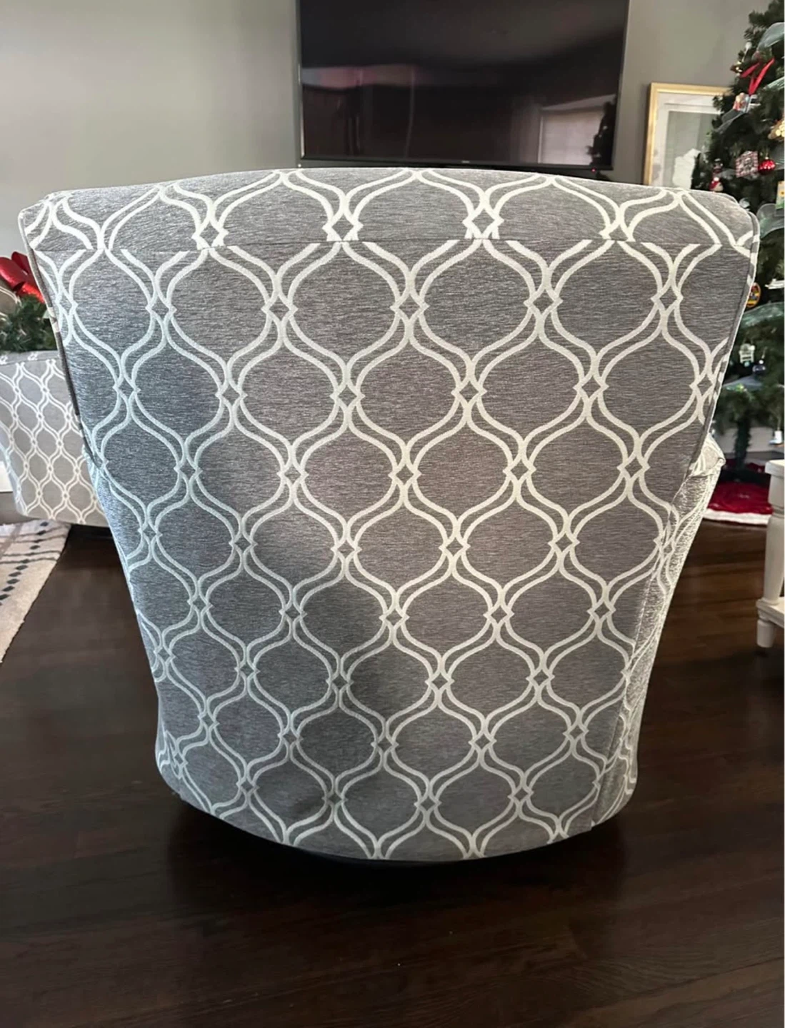 Gray and White Patterned Accent Chairs - photo 4