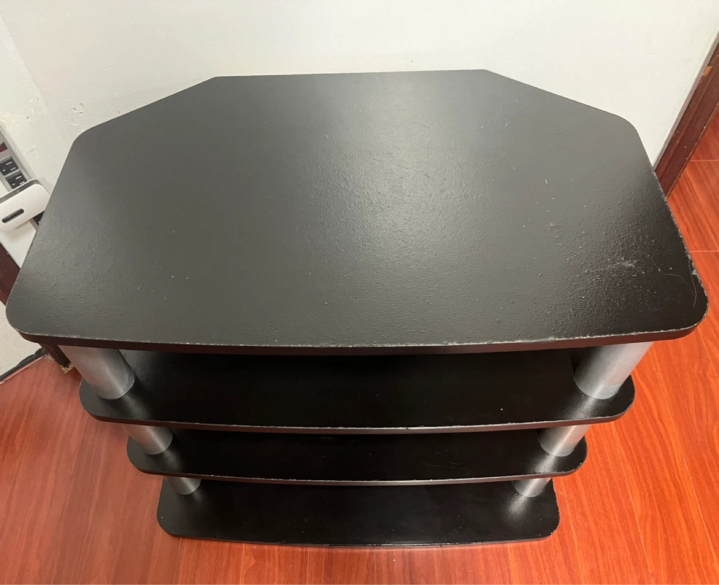 Black 3-Tier Media TV Stand - photo 5