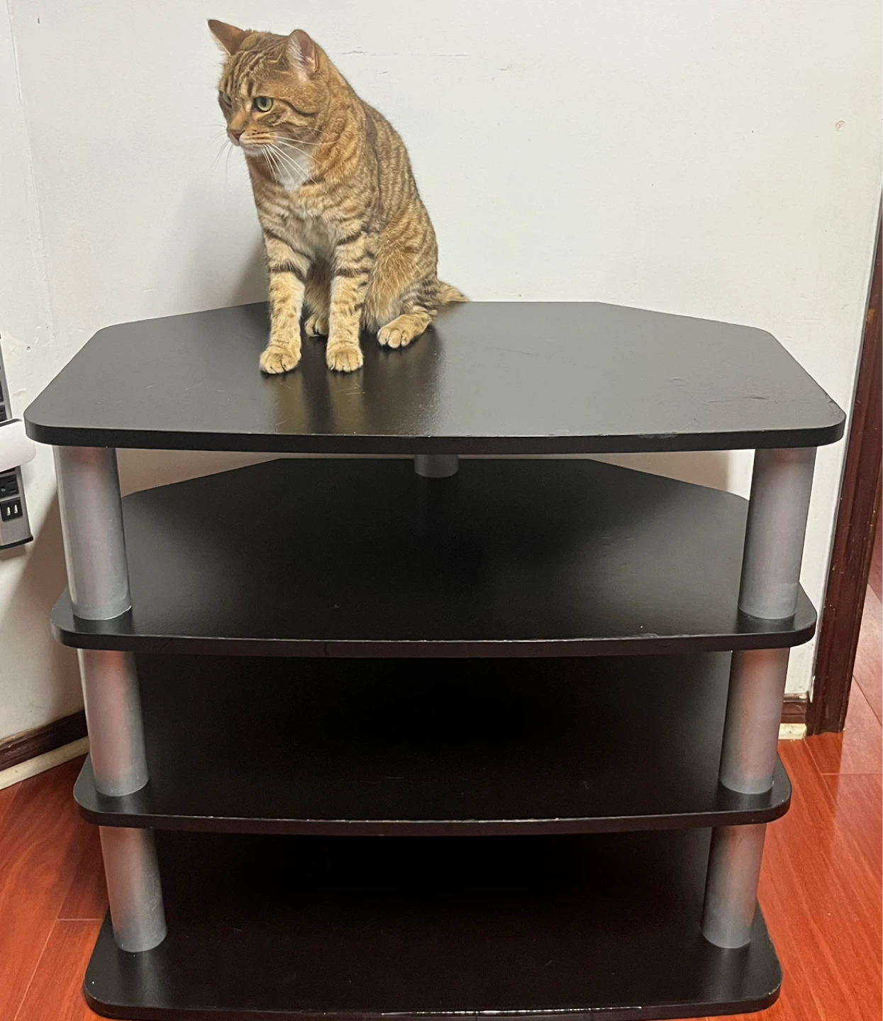 Black 3-Tier Media TV Stand