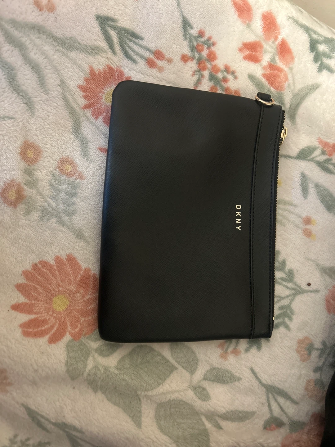 DKNY Black Faux Leather Clutch