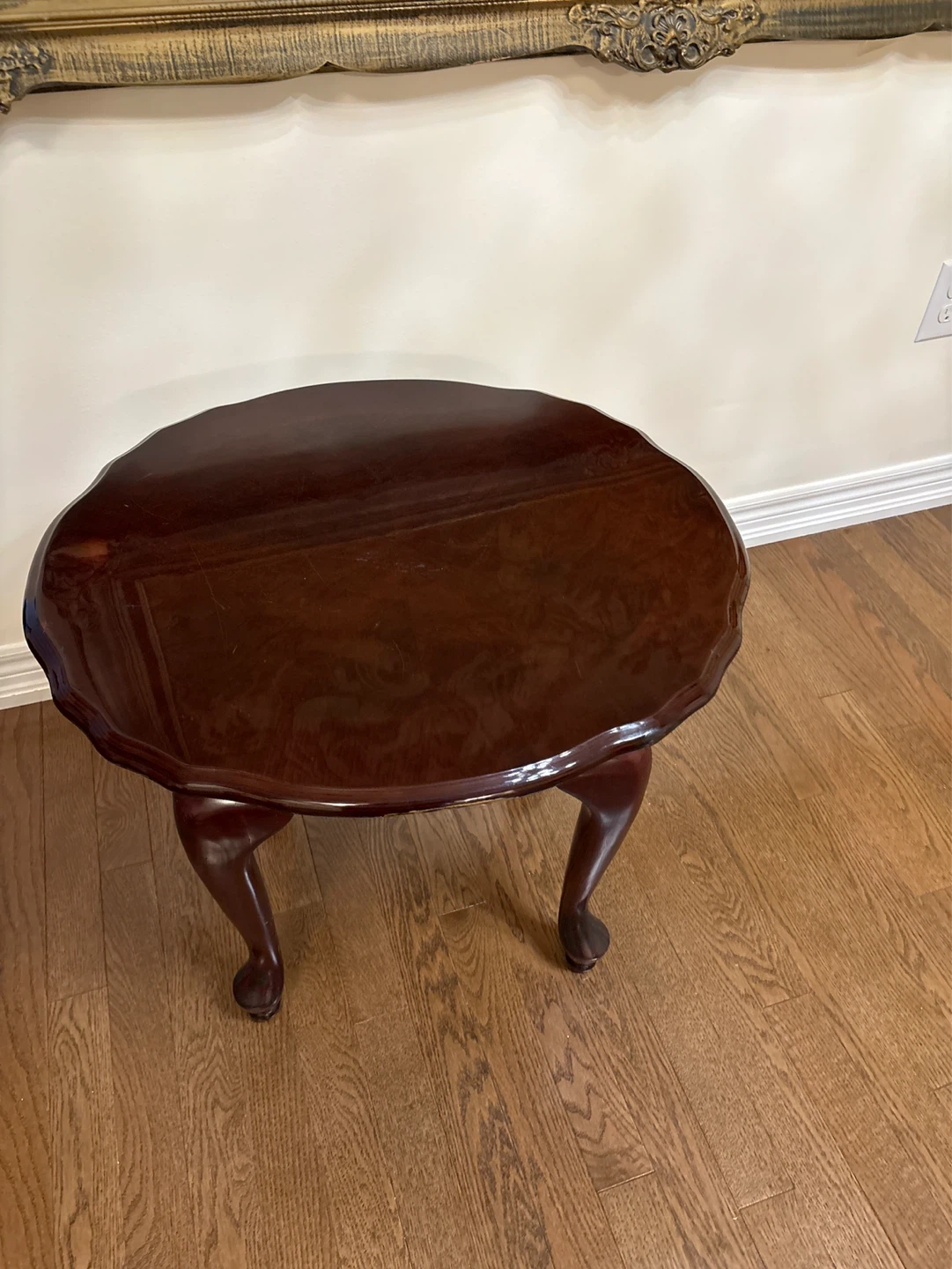 Dark Wood Round Accent Table