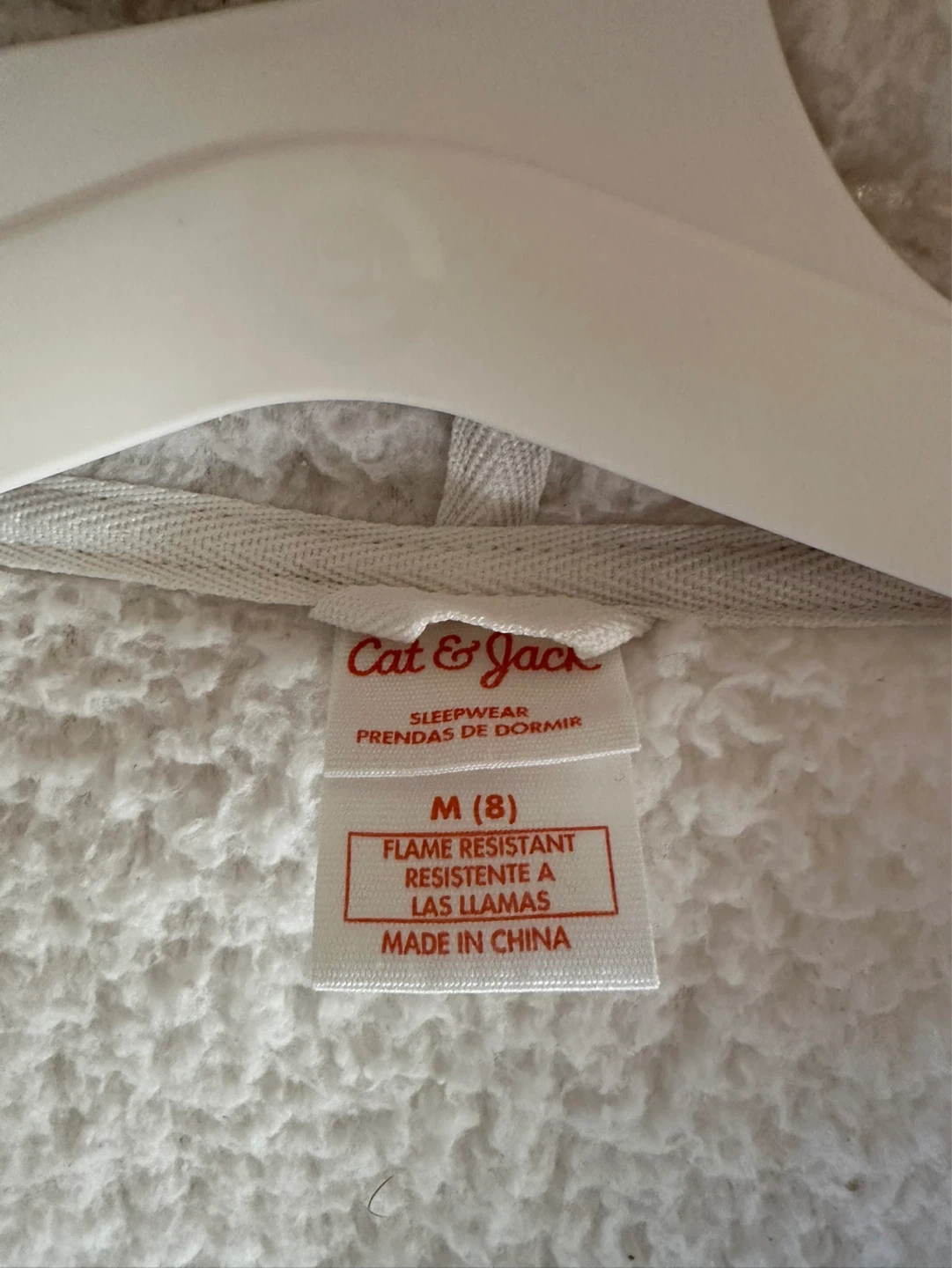 Cat & Jack Cream Fleece Robe with Hood - Size M (8) - photo 2