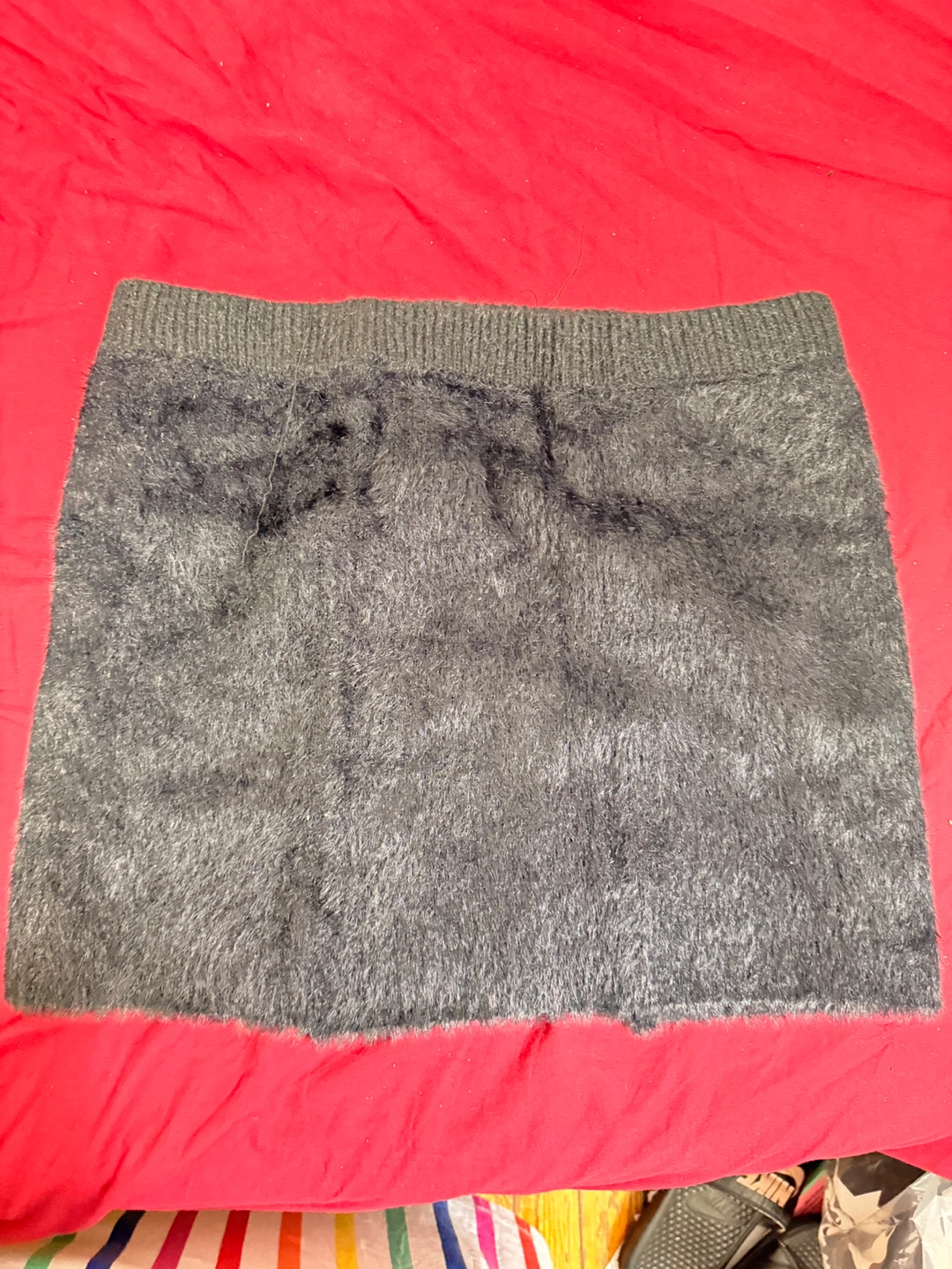 Black fuzzy skirt