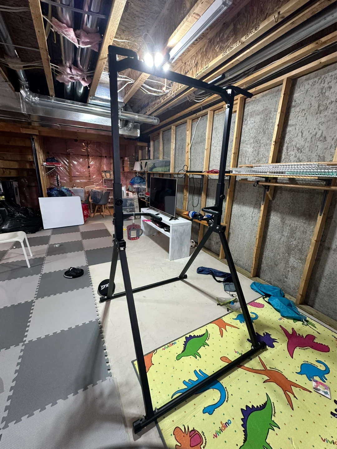 Black Pull-Up Bar and Power Rack