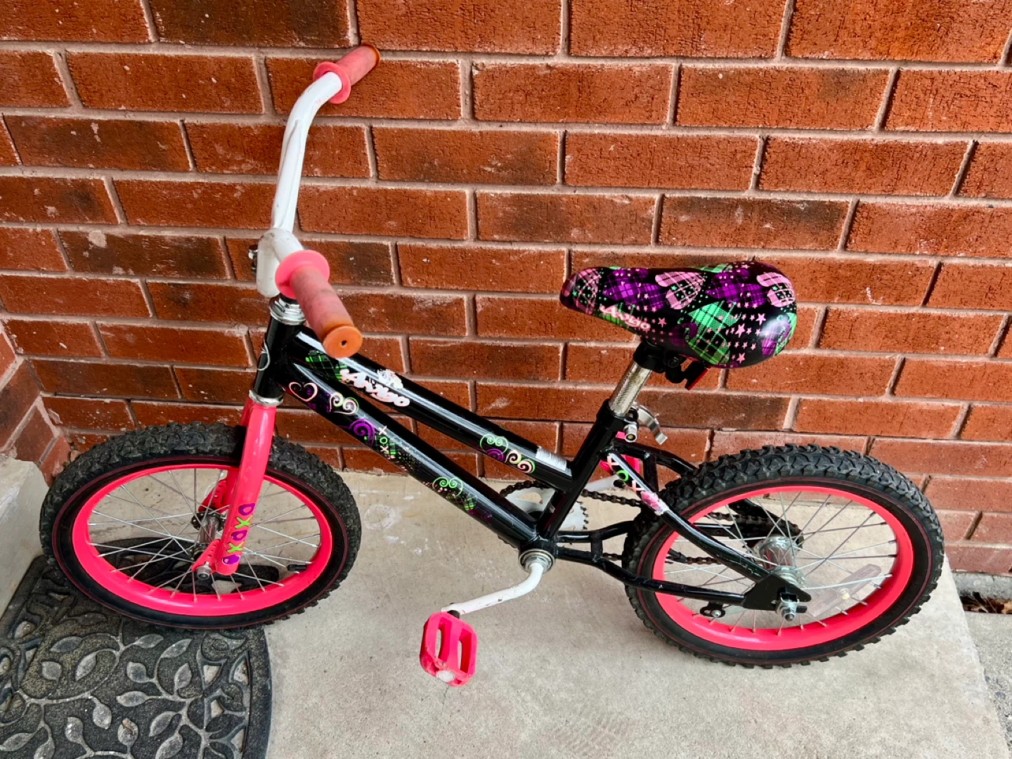 Kids Bicycle 16" Black Pink