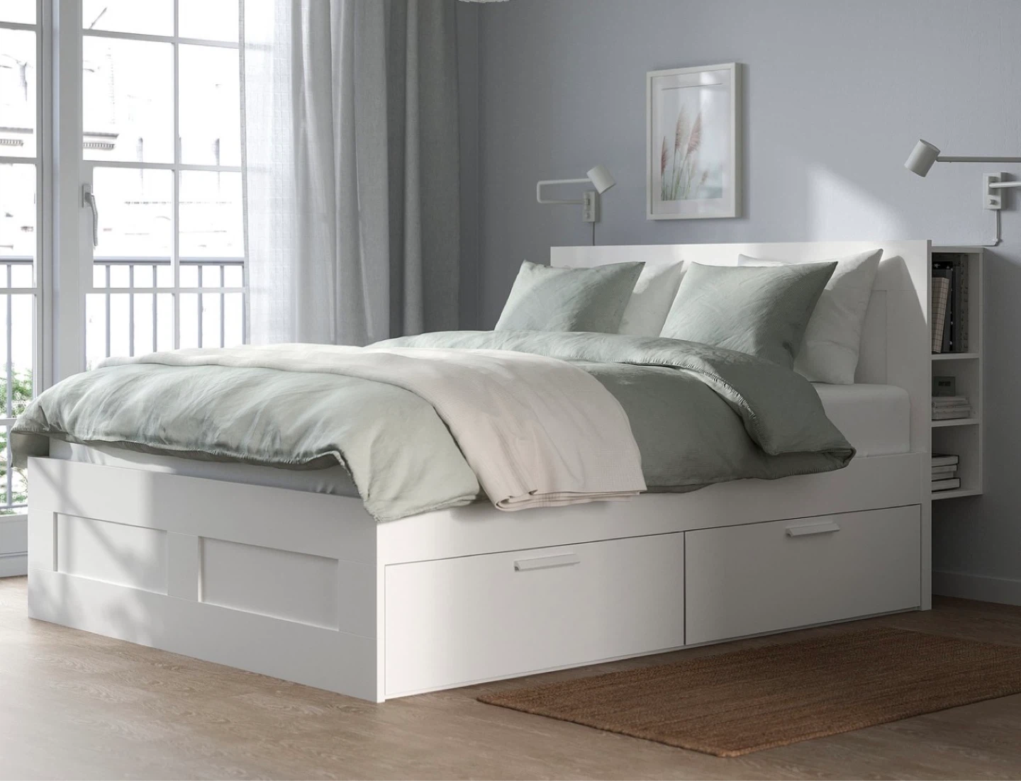 IKEA queen size bed with mattress - photo 5