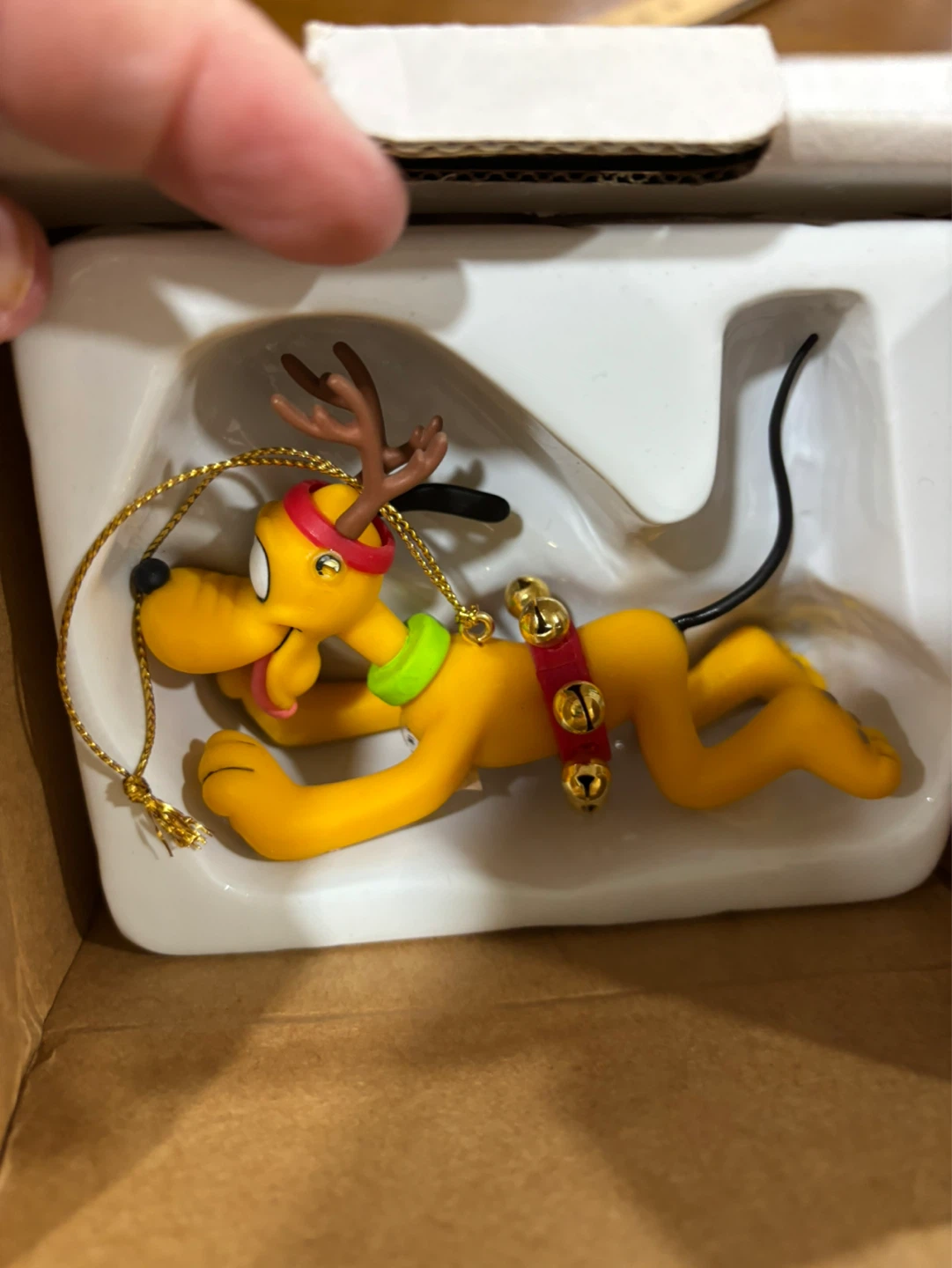 Disney Pluto Christmas Ornament with Bells and Antlers - photo 3