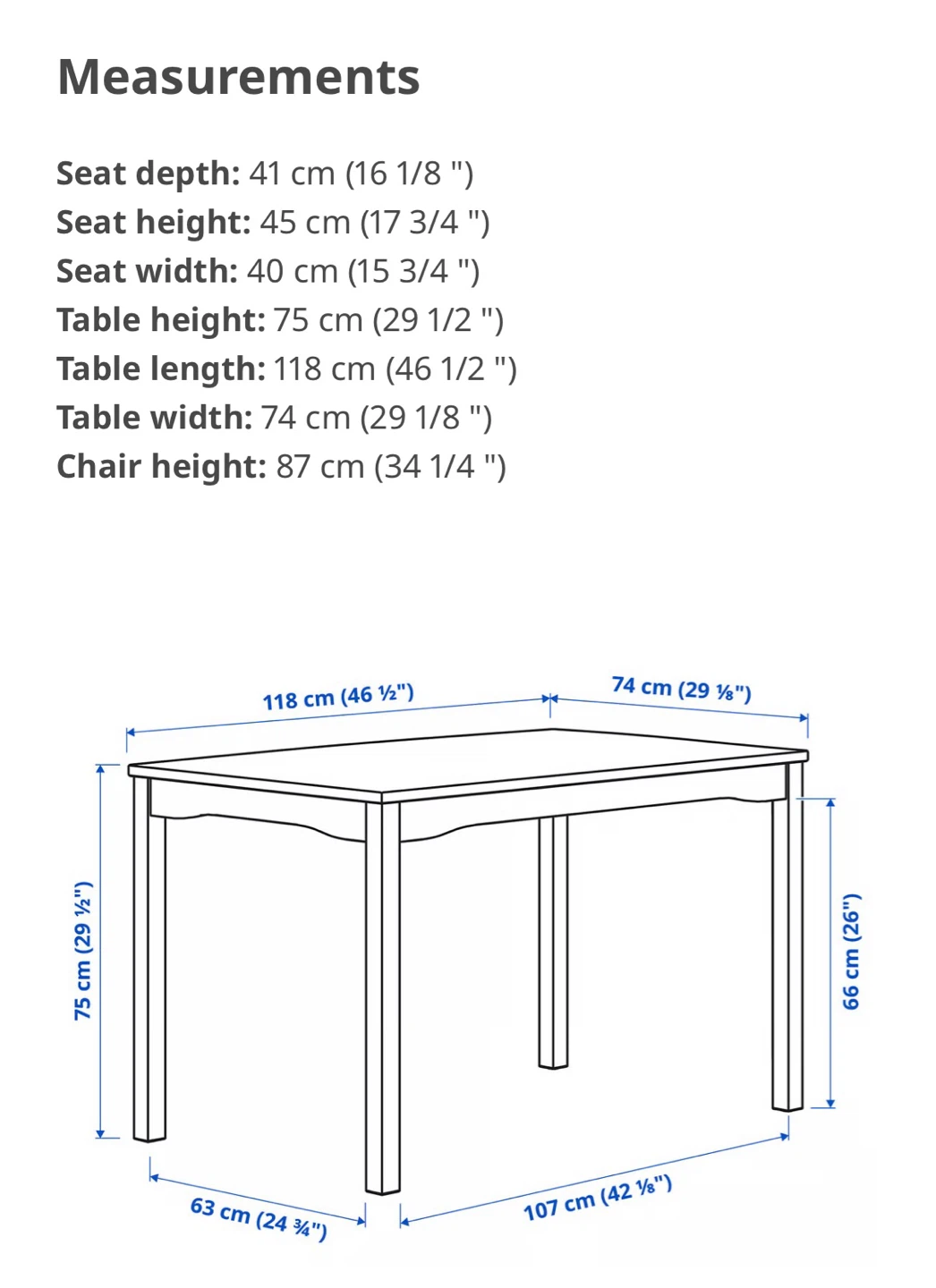 IKEA pine dining table and 4 chairs - photo 2