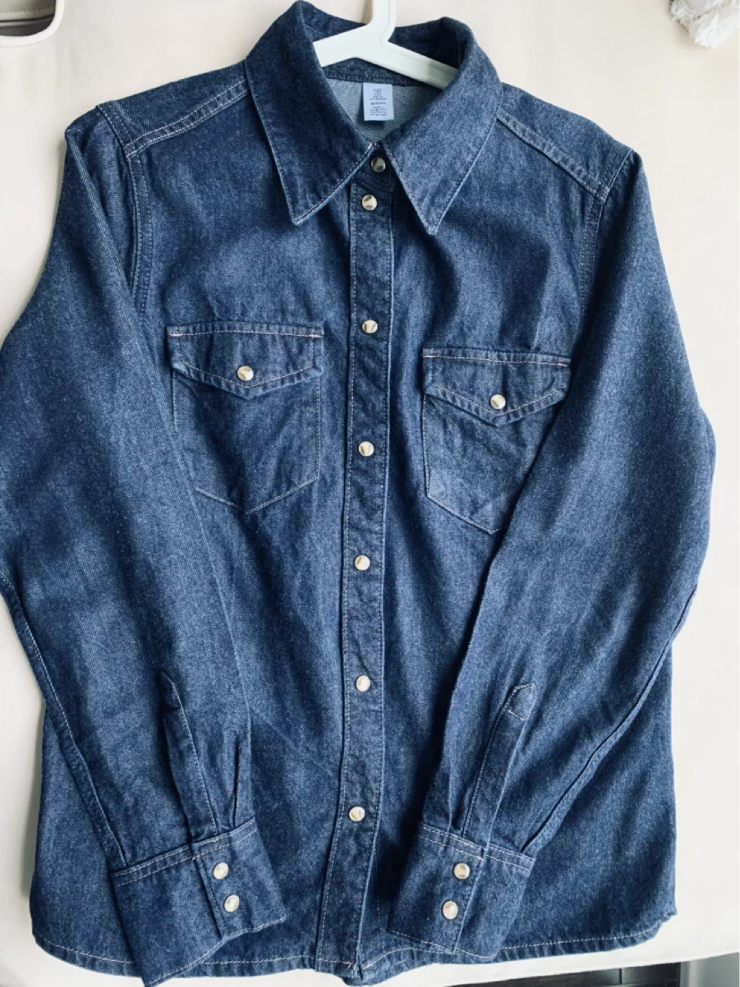 H&M 100% Cotton S- DENIM Dark Blue Jean Shirt