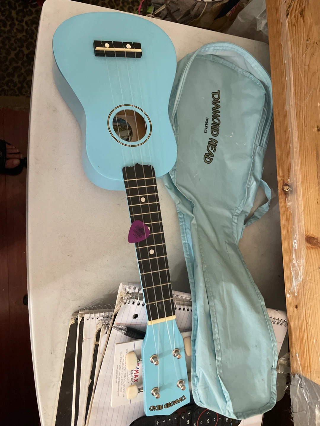Diamond Head Light Blue Ukulele with Case