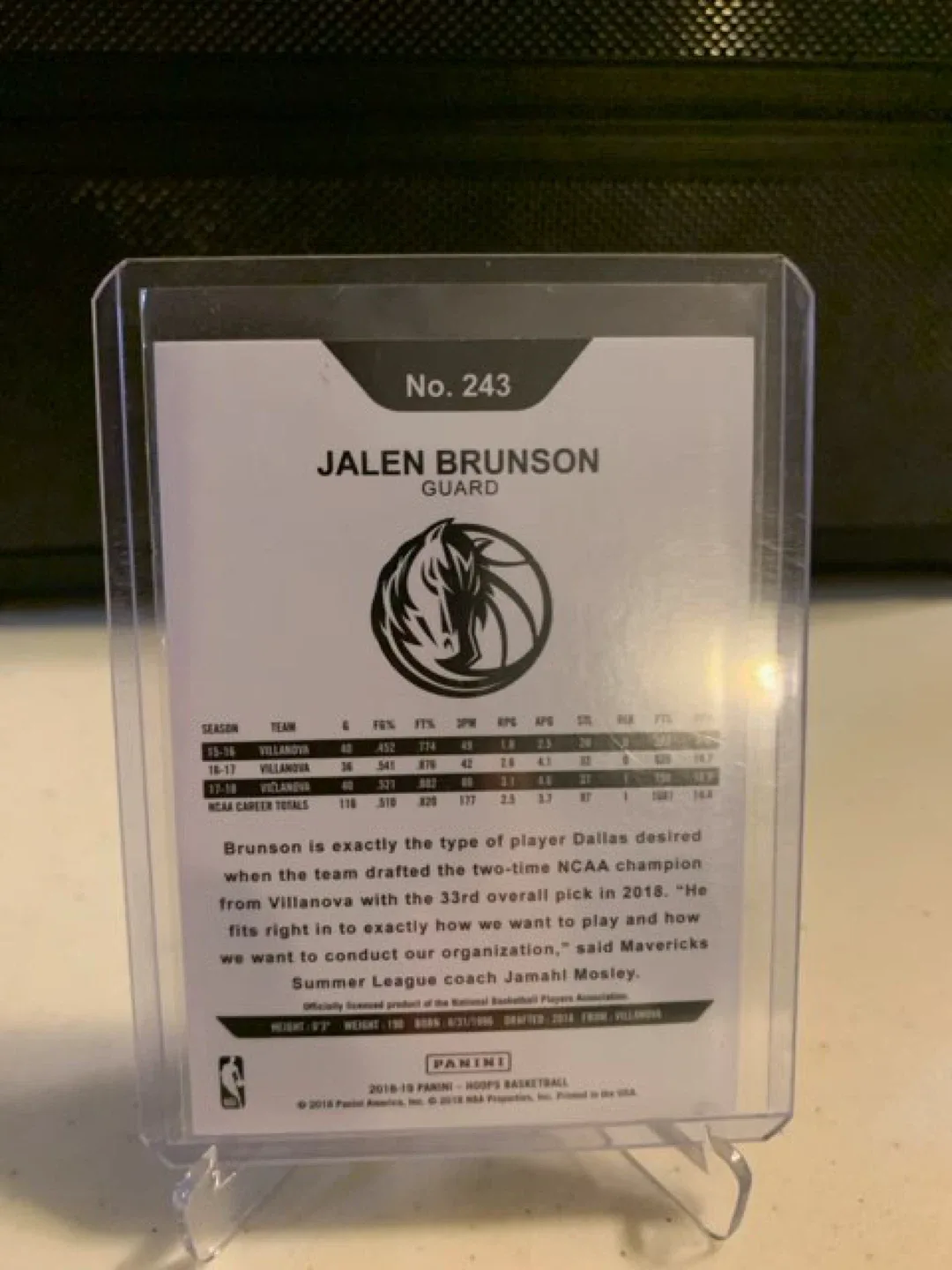 2018-19 Panini NBA Hoops Jalen Brunson RC Card - photo 2