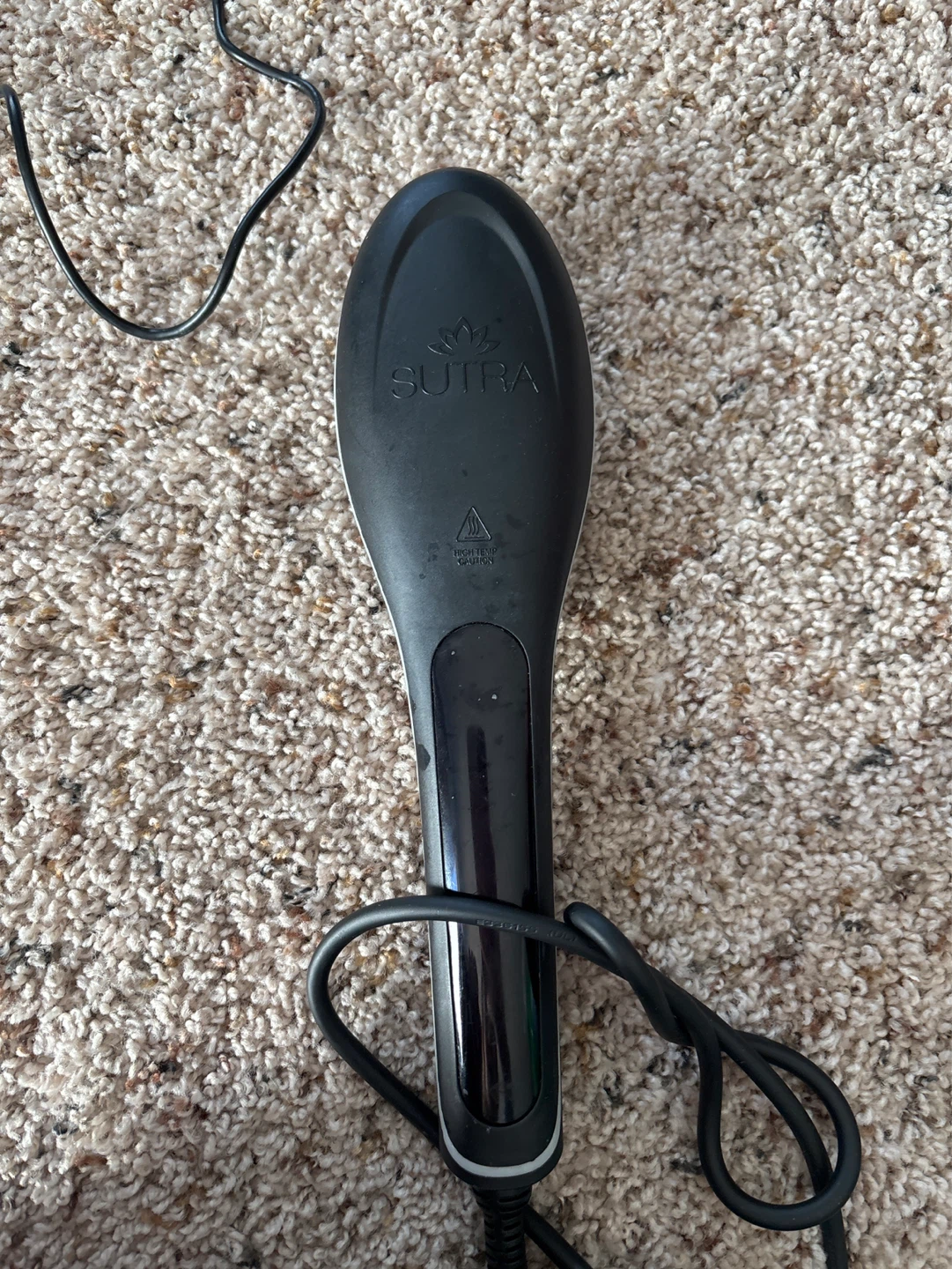 Sutra Black Ceramic Heated Hair Straightening Brush - photo 2