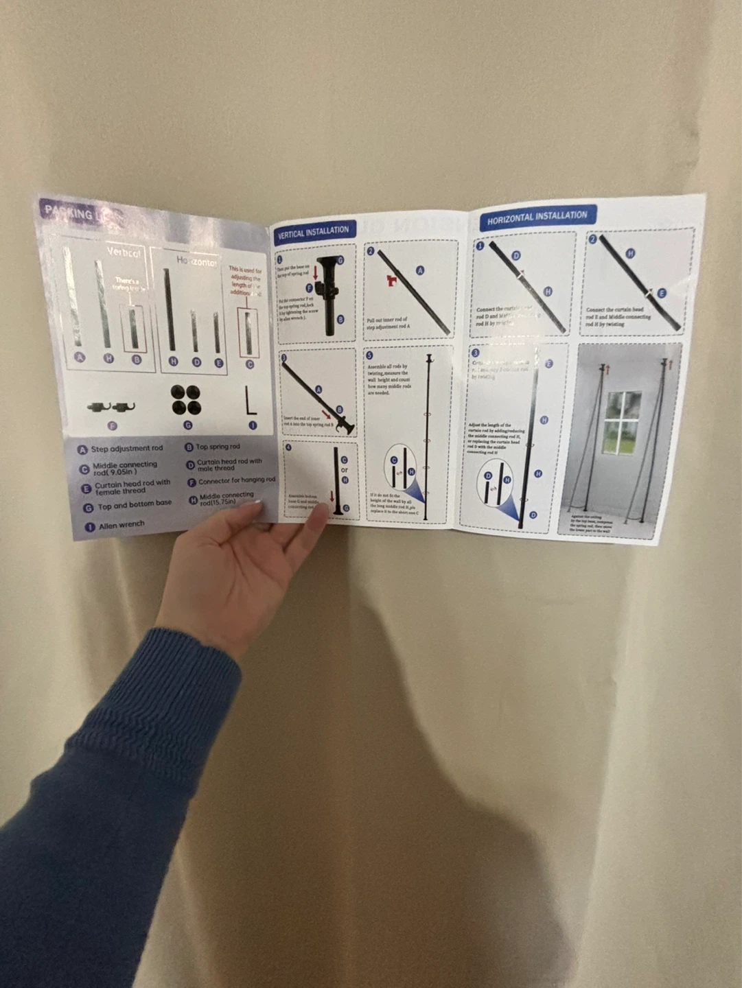 CALCHELE Tension Curtain Rod room divider - photo 5