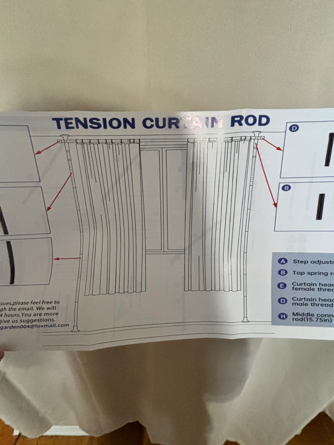CALCHELE Tension Curtain Rod room divider - photo 4