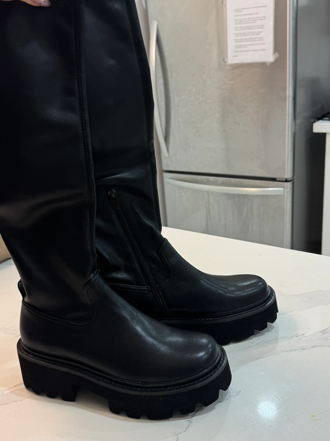 CHARLES & KEITH Chunky Platform Knee-High Boots - Black - photo 2