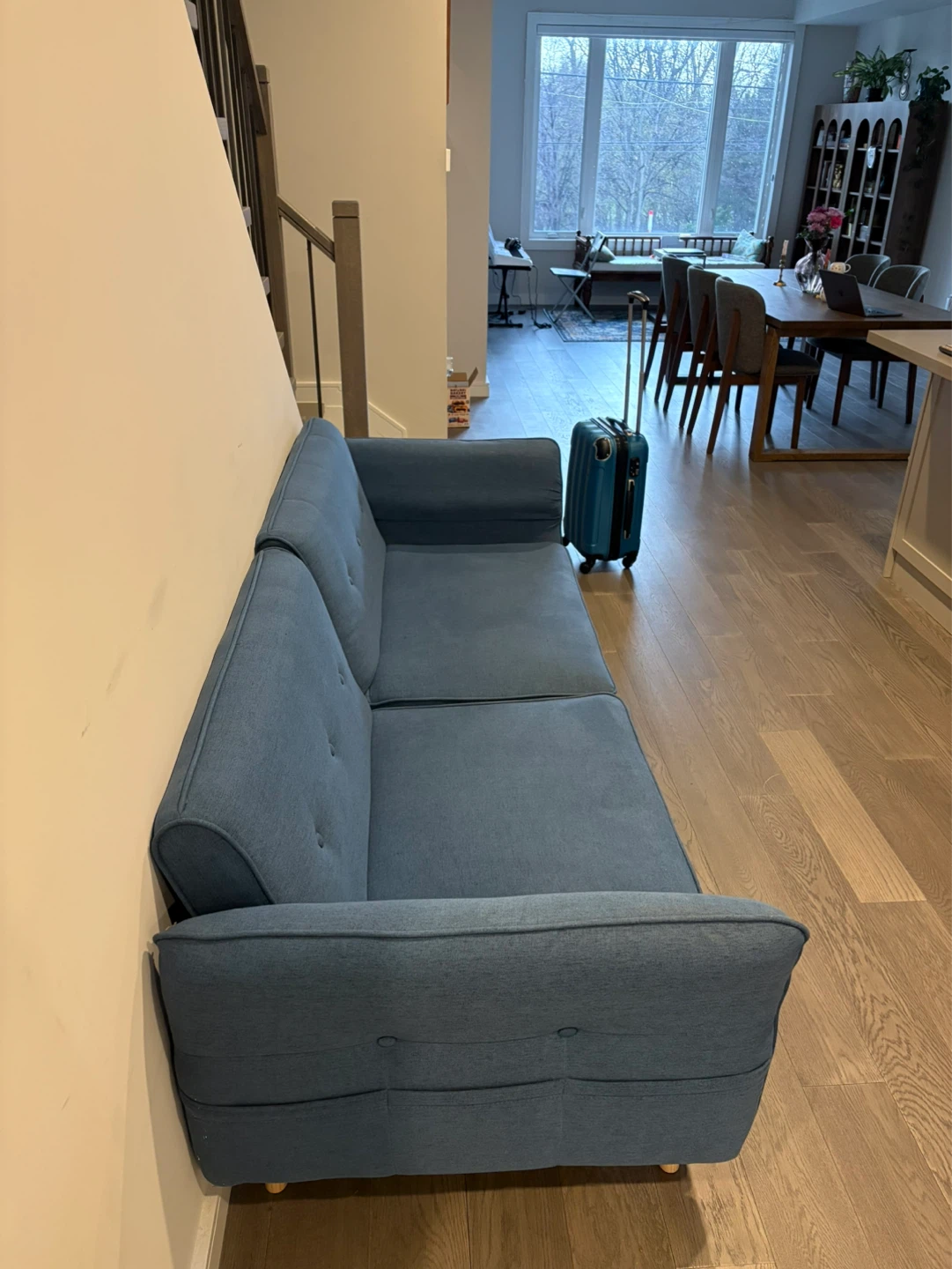 Good condition blue sofa - photo 2