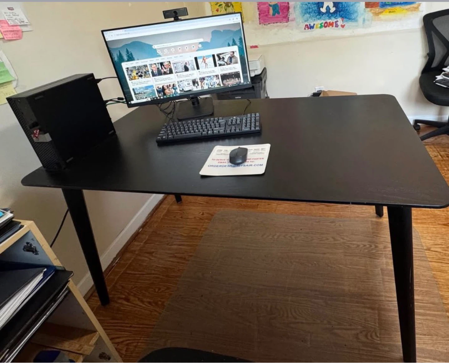 IKEA Black Modern Writing Desk - photo 2