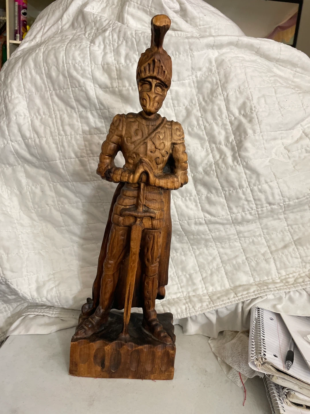Vintage Wooden Knight Figurine