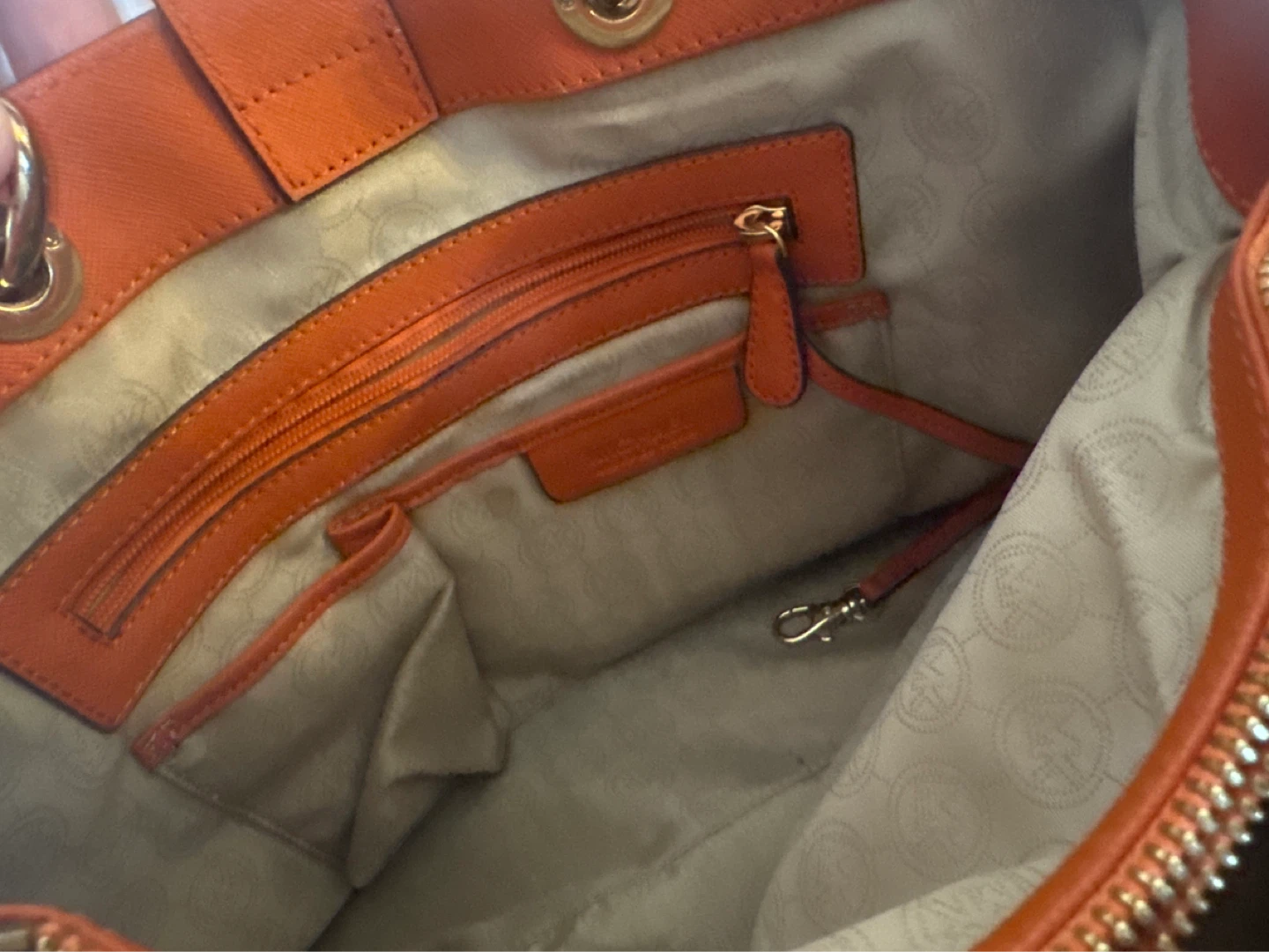 Michael Kors Orange Leather Tote Bag - photo 4