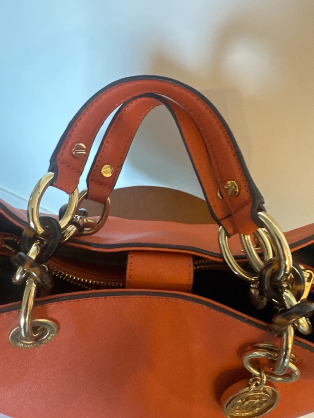 Michael Kors Orange Leather Tote Bag - photo 3