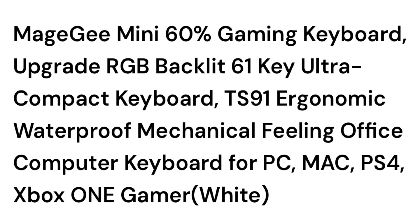 MageGee Mini 60% Gaming Keyboard - White - photo 4