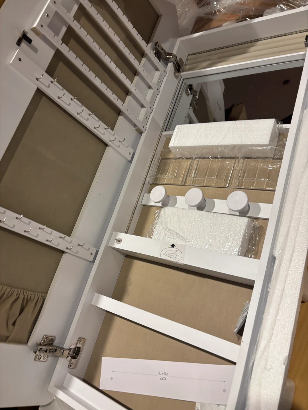 White Arched Jewelry Cabinet Mirror - photo 3