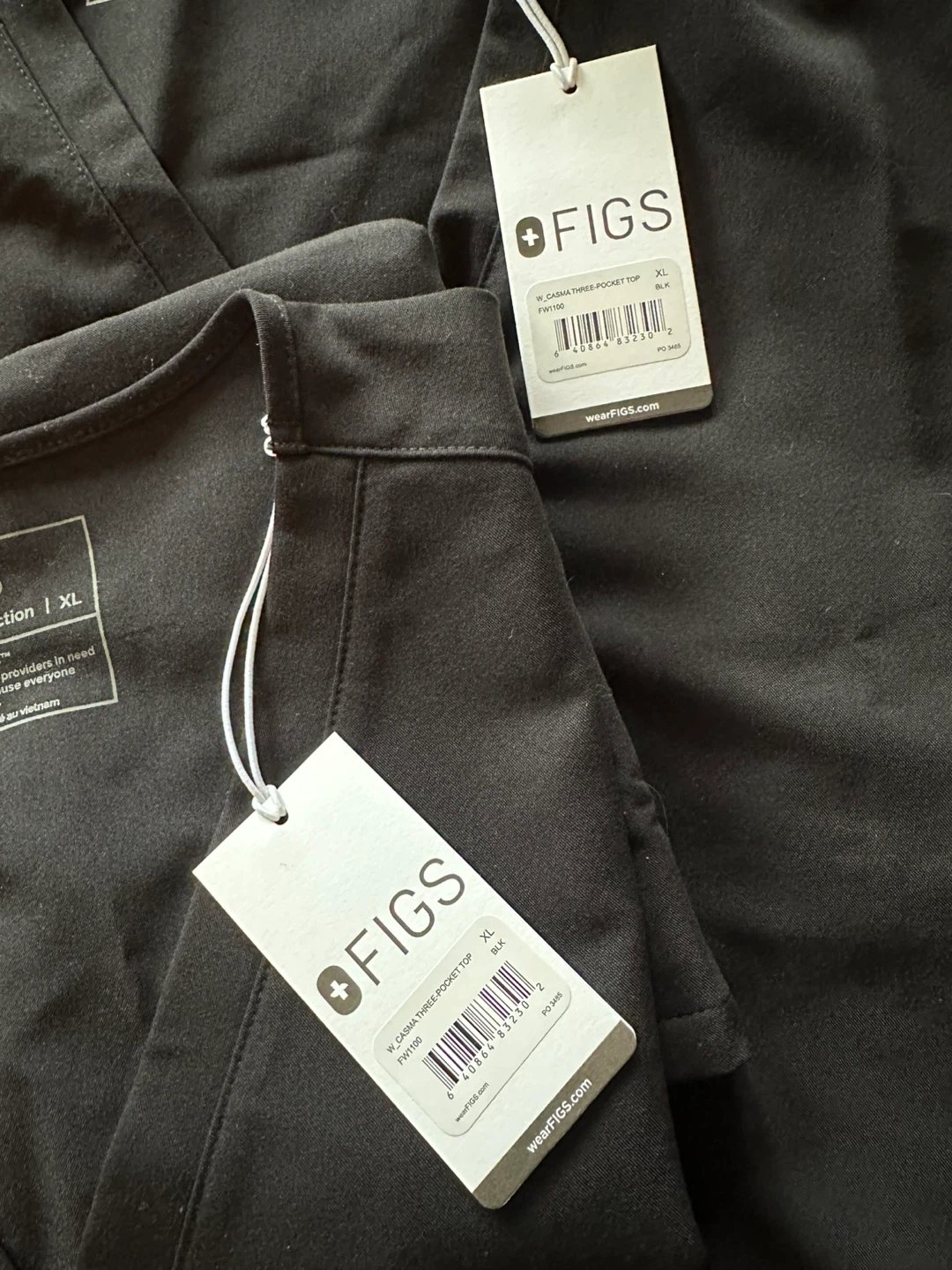 FIGS Casma Three-Pocket Scrub Top XL Black - photo 3