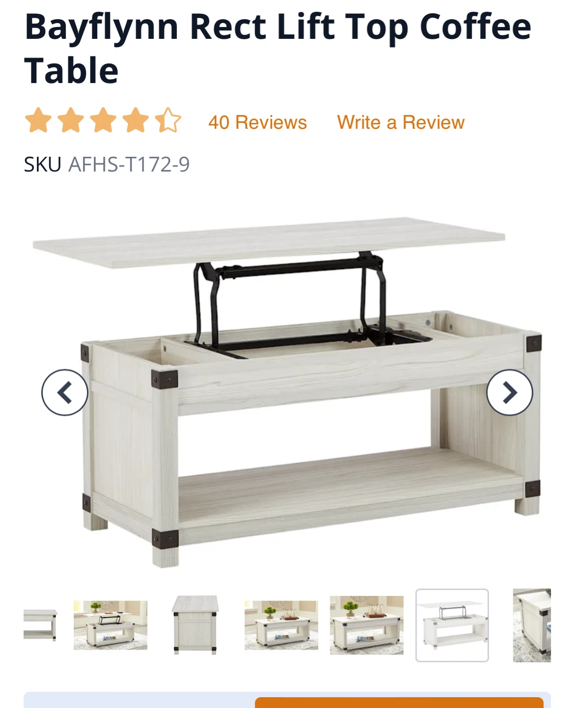Bayflynn Rectangular Lift Top Coffee Table - photo 4