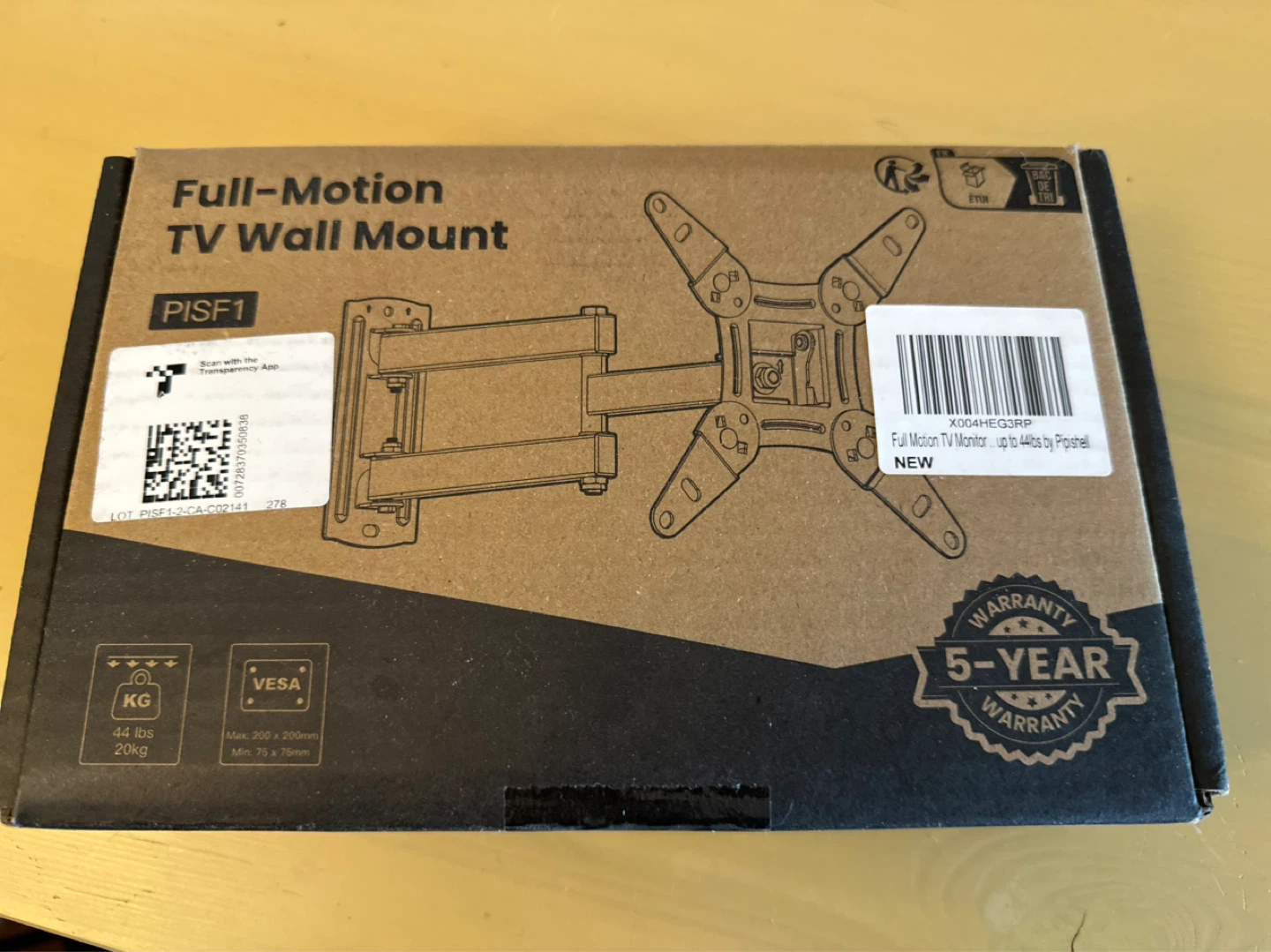 Pipishell Full-Motion TV Wall Mount