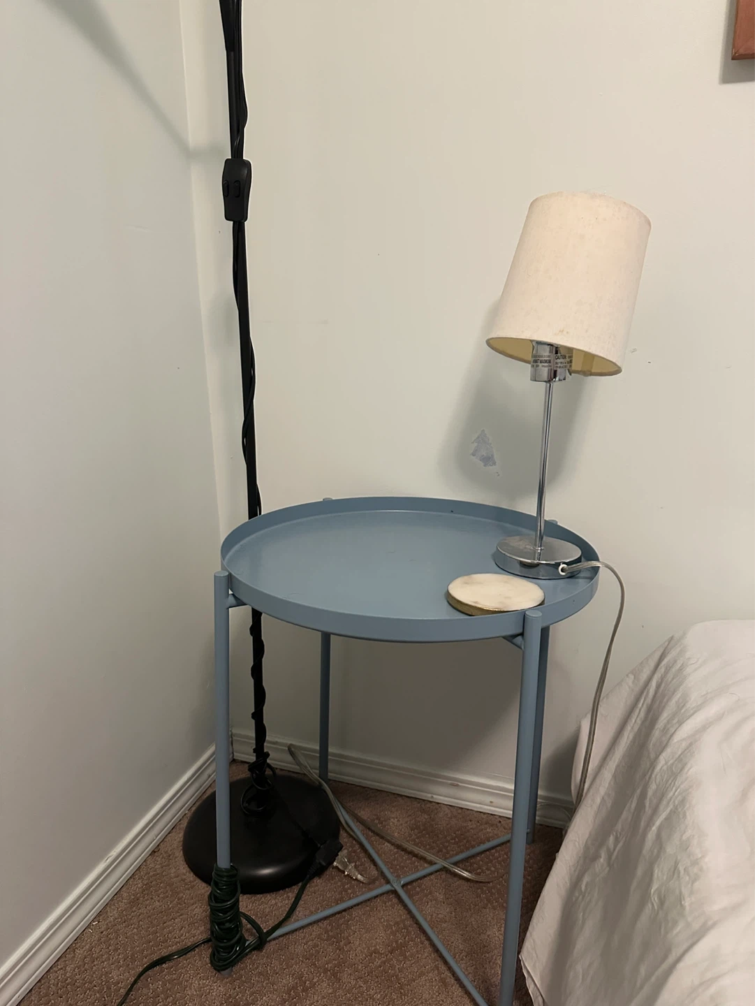 Light Blue Round Side Table