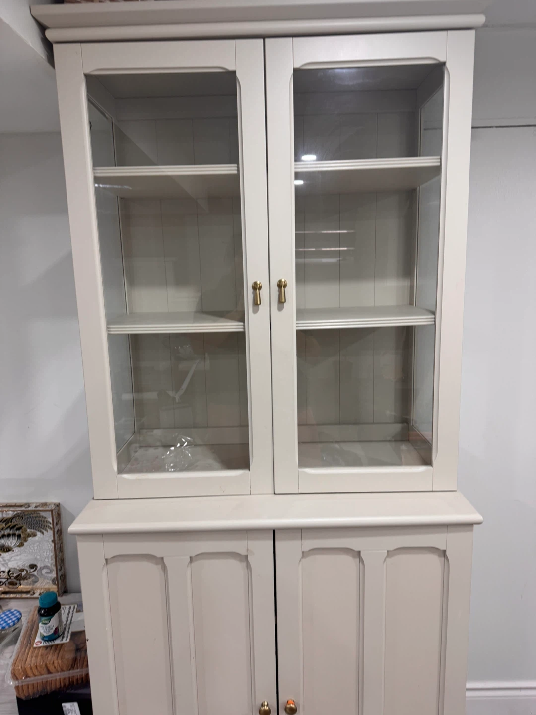 IKEA LOMMARP Cabinet with Glass Doors - Light Beige - photo 4