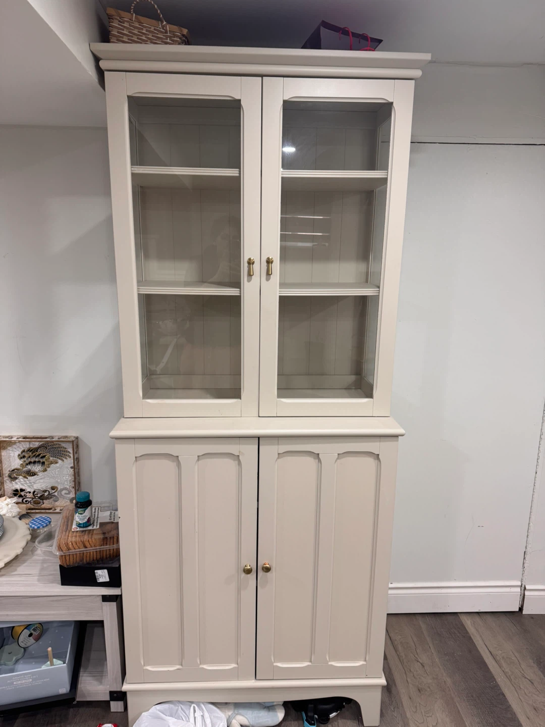 IKEA LOMMARP Cabinet with Glass Doors - Light Beige - photo 5