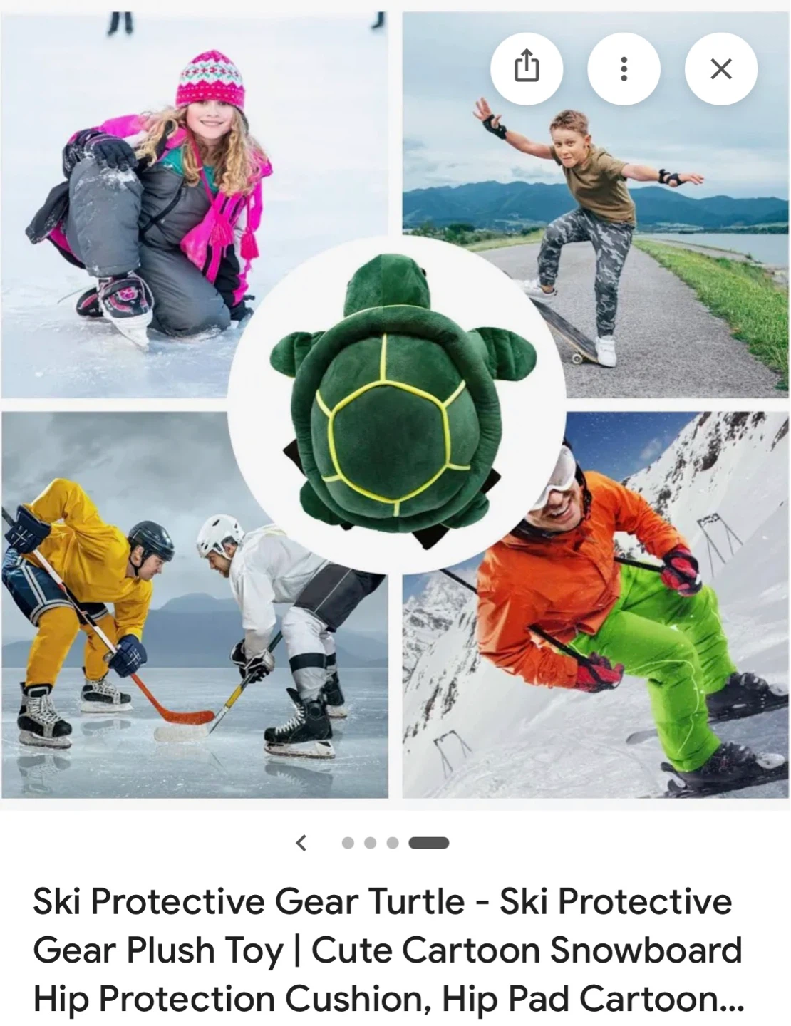 Cute Turtle Plush Ski Hip Protection Cushion - photo 3